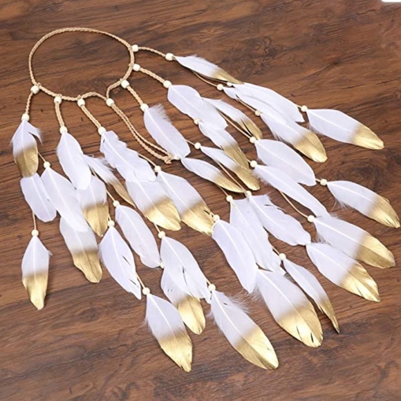 Hippie Headband Feather Dreamcatcher Headdress - Boho Headwear Headpiece